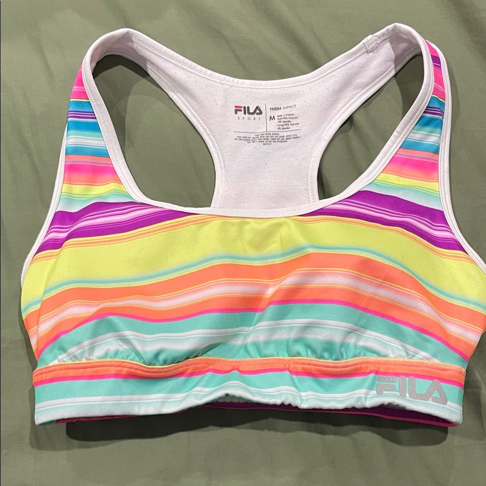 Fila Multicolor Striped Sports Bra